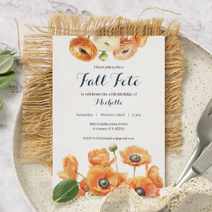 Herbst Fete Herbst Geburtstagsparty Orange Blossom Einladung
