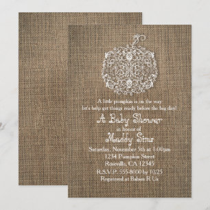 Herbst-Filigran-Kürbis- und Jute-Einladungen Einladung