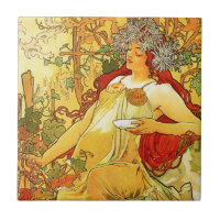 Herbst-Fliese Alphonse Mucha