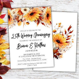 Herbst Floral 25. Hochzeitstag Einladung