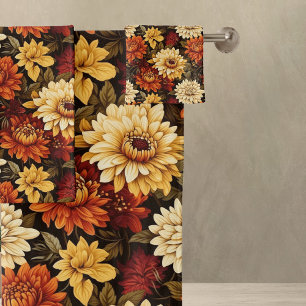 Herbst Floral Chrysanthemen Badhandtuch Set