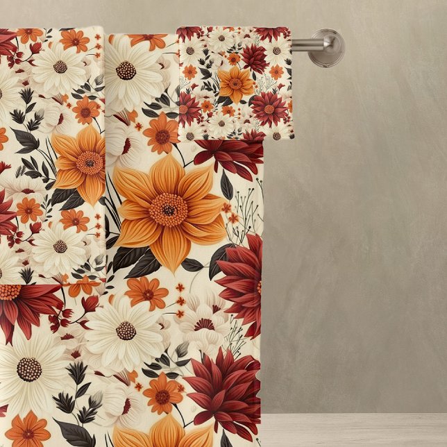 Herbst Floral Chrysanthemen Badhandtuch Set (Von Creator hochgeladen)