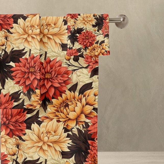 Herbst Floral Chrysanthemen Badhandtuch Set (Von Creator hochgeladen)