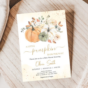Herbst Floral Pumpkin Baby Dusche Einladung
