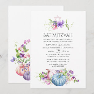 Herbst - Florale Bat Mitzvah Einladung