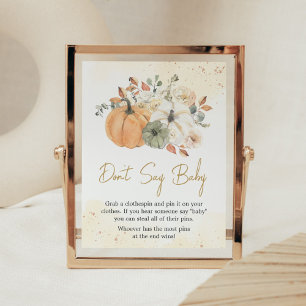 Herbst floraler Pumpkin Sage nicht Baby Poster