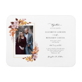 Herbst florales Hochzeitskript-Foto Magnet