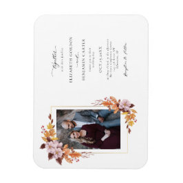 Herbst florales Hochzeitskript-Foto Magnet