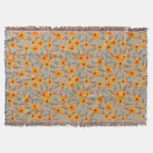 Herbst florales Muster Sage Green Decke
