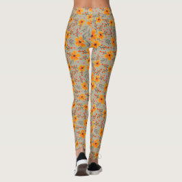 Herbst florales Muster Sage Green Leggings