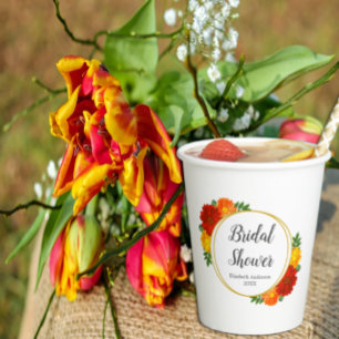 Herbst-Florals-Brautparty Pappbecher