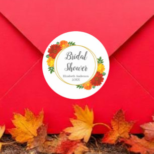 Herbst-Florals-Brautparty Runder Aufkleber