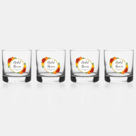 Herbst-Florals-Brautparty Whiskyglas