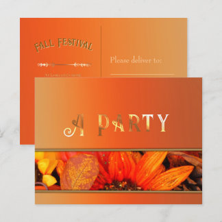 Herbst Florals Einladung Postkarte
