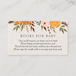 Herbst Florals Mums Bücher für die Babysteckkarte Begleitkarte