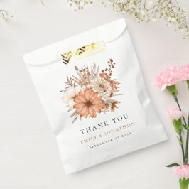 Herbst Florals Neuauflage Name Datum Hochzeit Geschenktütchen