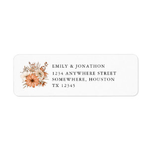 Herbst Florals Newlyweds Rücksendeadresse Wedding 