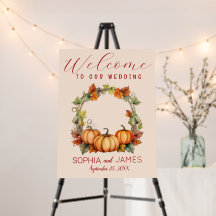 Herbst Florals & Pumpkins Hochzeit Willkommen