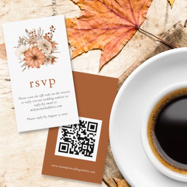 Herbst Florals QR-Code Hochzeitsonline-UAWG Begleitkarte (Von Creator hochgeladen)
