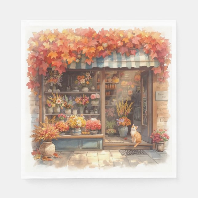 Herbst-Florist-Shop Serviette (Vorderseite)
