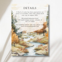 Herbst-Fluss-Wald-Landschaft-Hochzeitsdetails