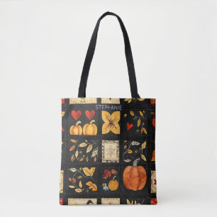 Herbst Folk Art Quilt Muster Rustikales Patchwor