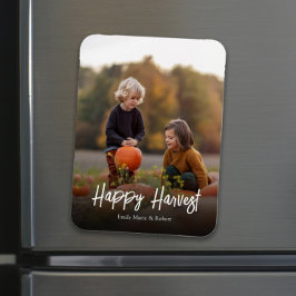 Herbst Foto Einfache Kalligrafie Happy Harvest Magnet