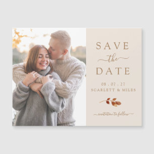 Herbst-Foto Save The Date Hochzeitsmagnetkarte Magnetkarte
