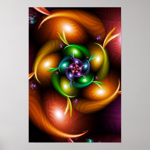 Herbst-Fraktal-Rotation Poster