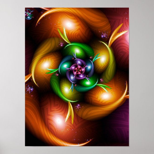 Herbst-Fraktal-Spinne Poster (Vorne)