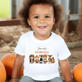Herbst Friends Niedlich Forest Animals 2. Geburtst Kleinkind T-shirt