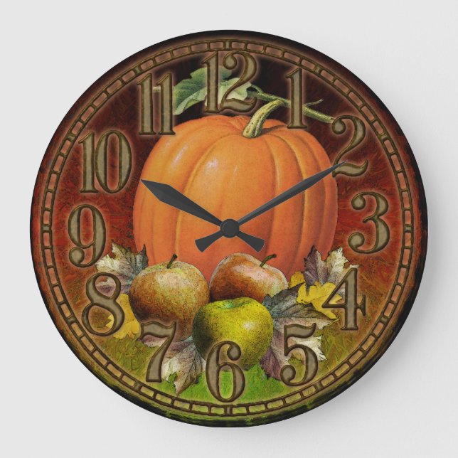 Herbst-Frucht-Wanduhr Große Wanduhr (Vorderseite)