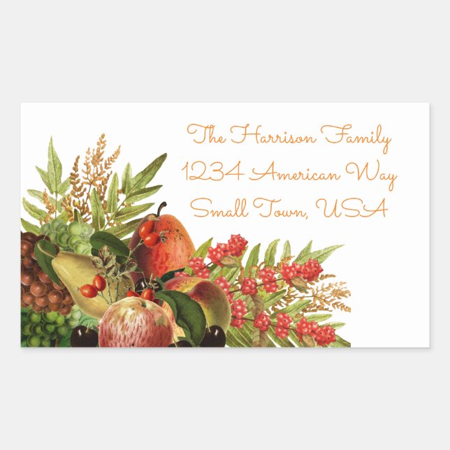 Herbst-Fruchtkennzeichnungen Rechteckiger Aufkleber (Vorderseite)