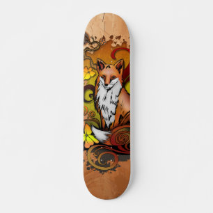 Herbst-Fuchs-Licht-Eschenholz-Naturillustration Skateboard
