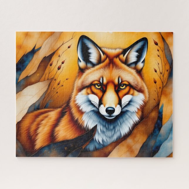 Herbst-Fuchs-Malerei Puzzle (Horizontal)