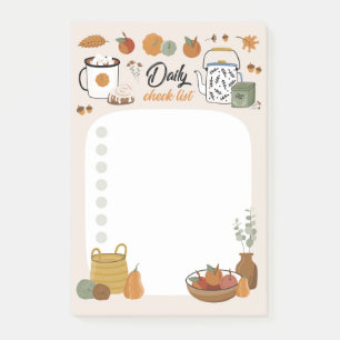 Herbst-Gänseblümchen-Checkliste-Post-It-Notizen Post-it Klebezettel