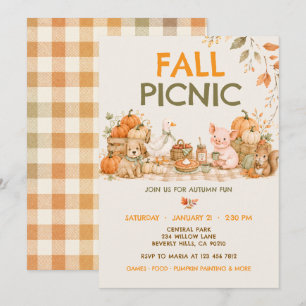 Herbst-Garten-Picknick Einladung