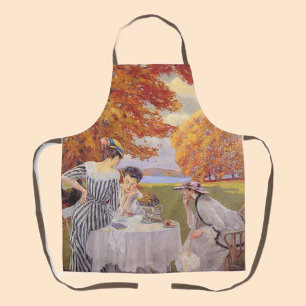Herbst-Garten-Teeparty Vintage-Kunst Schürze