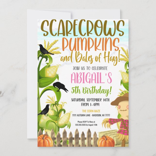 Herbst-Geburtstagseinladung Einladung (Vorderseite)