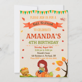 Herbst-Geburtstagsfeier Herbstfest Party Einladung