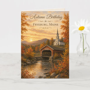 Herbst-Geburtstagskarte aus Fryeburg, Maine Karte