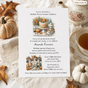 Herbst Geburtstagstee Party Einladung Flyer