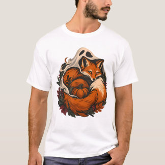 Herbst-Geist-Fuchs Halloween-T-Shirt-Design T-Shirt