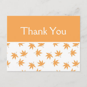 Herbst-gelbe Blätter Hochzeitsgunst Danke Postkarte