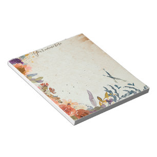 Herbst gemischte Wasserfarbe florale personalisier Notizblock