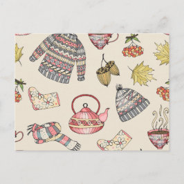 Herbst gemütlich postkarte