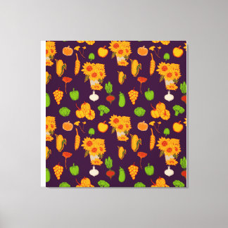 Herbst gesunde Ernte Veggie und Früchte Throw Pi Leinwanddruck