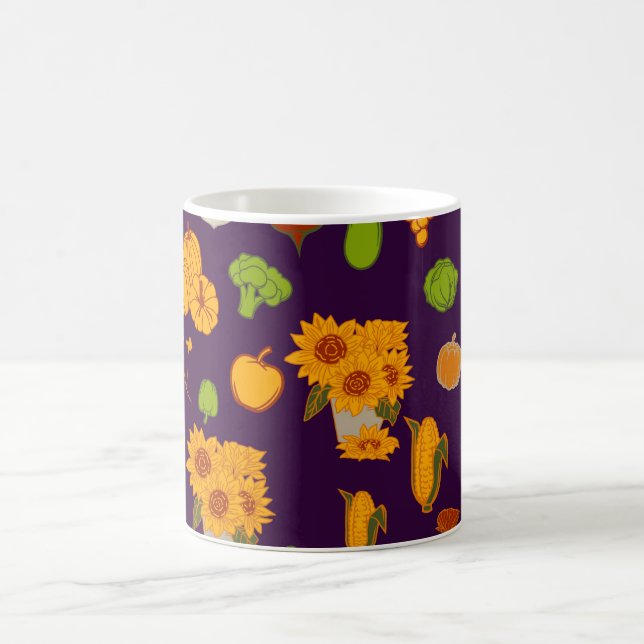 Herbst Gesunde Ernte Veggie und Obst Kaffeetasse (Mittel)