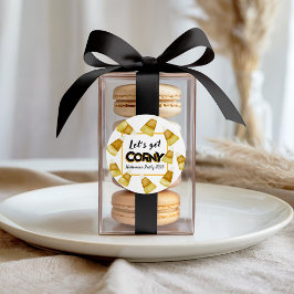 Herbst Get Corny Candy Corn Funny Halloween Party Runder Aufkleber