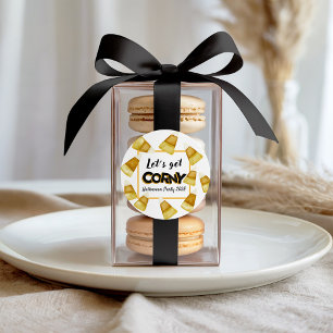 Herbst Get Corny Candy Corn Funny Halloween Party Runder Aufkleber